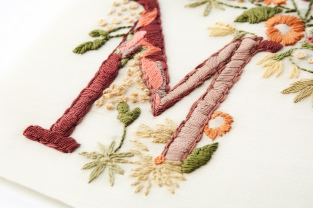 Szczegóły haftu z inicjałami